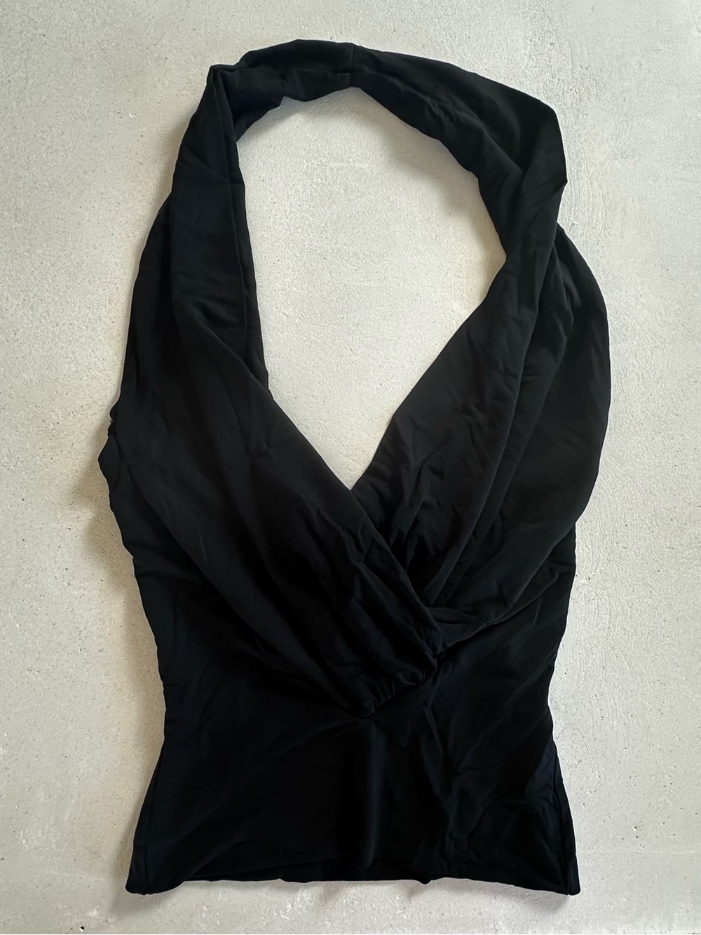 Authentic bebe Black Draped Halter Top